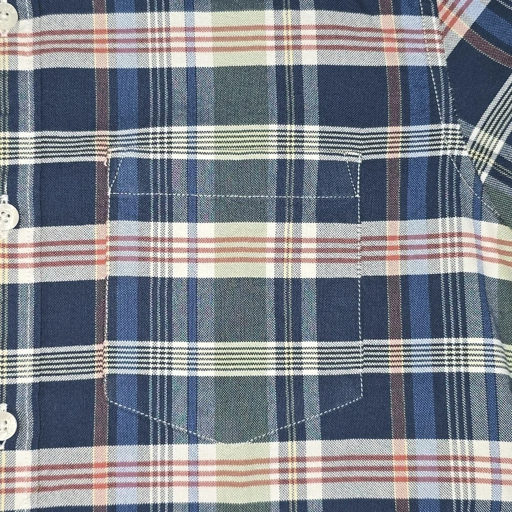 J. Crew | Mens Slim Small Oxford Cloth Short Sleeve Button Down Plaid Shirt